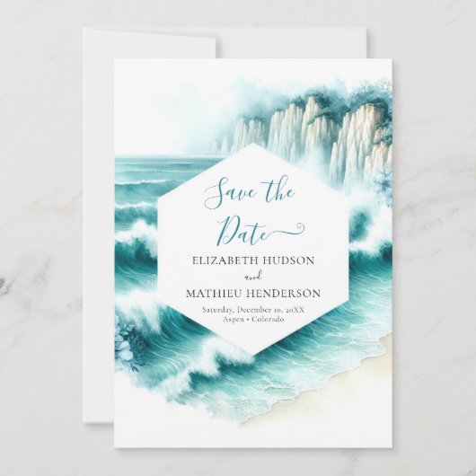 Whimsical Stylish Nautical Wedding Save The Date (Vorderseite)