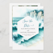 Whimsical Stylish Nautical Wedding Save The Date (Vorne/Hinten)