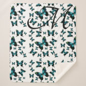 Whimsical Sublime Blue Electric Butterflies Sherpadecke (Vorderseite)