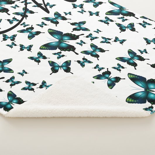 Whimsical Sublime Blue Electric Butterflies Sherpadecke (3/4)