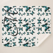 Whimsical Sublime Blue Electric Butterflies Sherpadecke (Vorderseite (Horizontal))