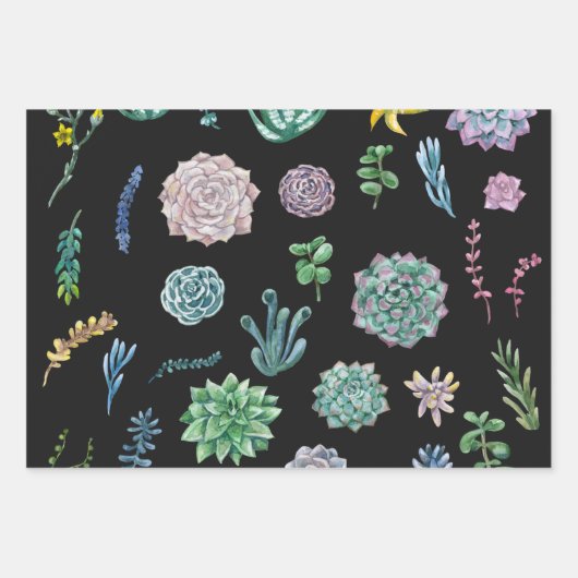 Whimsical Sukkulent Wrap: Das Aufblühen Ihres Gesc Geschenkpapier Set (Vorderseite)