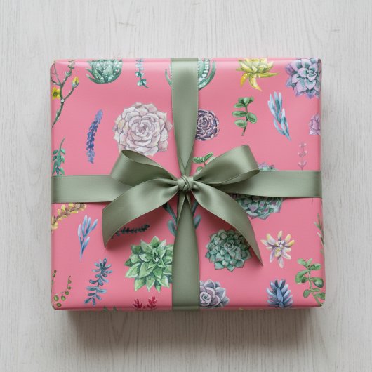 Whimsical Sukkulent Wrap: Das Aufblühen Ihres Gesc Geschenkpapier Set
