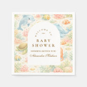 Whimsical Summer Animals Baby Shower Serviette (Vorderseite)