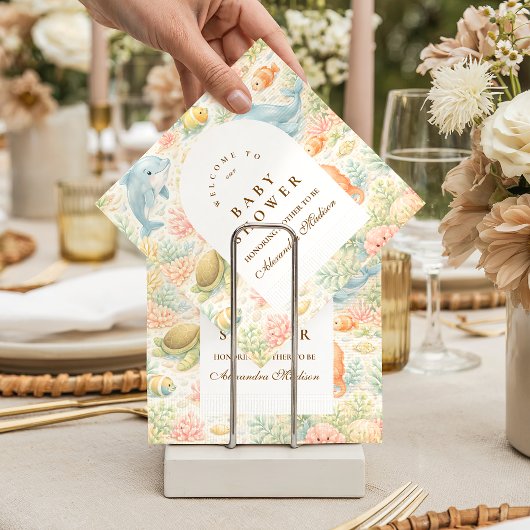 Whimsical Summer Animals Baby Shower Serviette