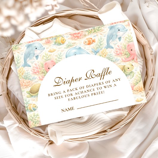 Whimsical Summer Animals Diapper Raffle Begleitkarte