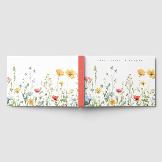 Whimsical Summer Floral Wedding Gästebuch (Voll)