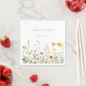 Whimsical Summer Floral Wedding Serviette (Beispiel)
