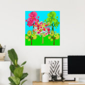 Whimsical Summer Lollipop Tree farbenfroher Wald Poster (Heimbüro)
