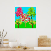 Whimsical Summer Lollipop Tree farbenfroher Wald Poster (Küche)