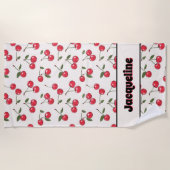 Whimsical Summer Red Cherry Strandtuch (Vorderseite)