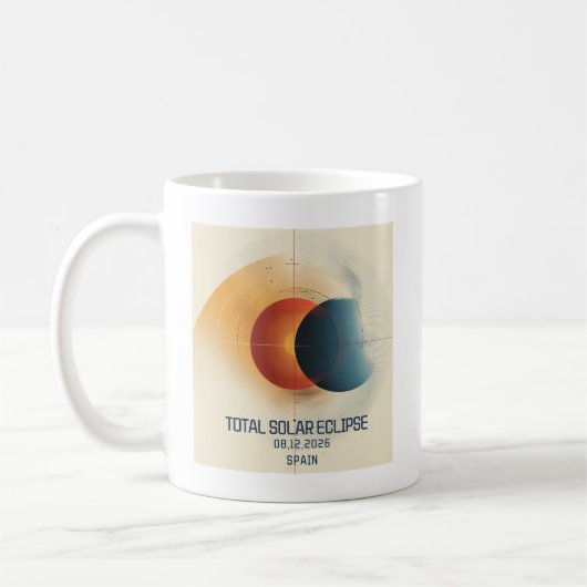 Whimsical Sun Moon Solar Eclipse Kaffeetasse (Links)