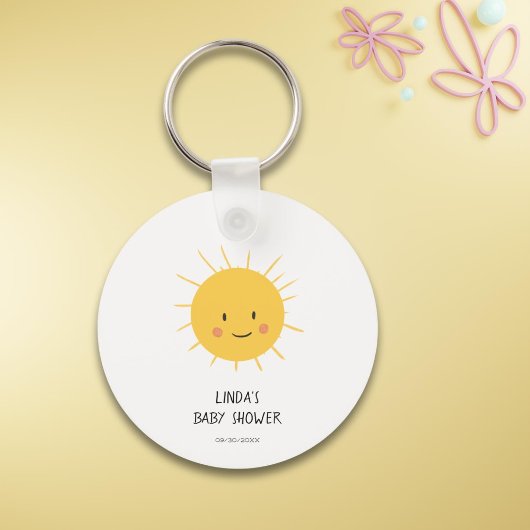 Whimsical Sun Personalisiert Baby Dusche Schlüsselanhänger