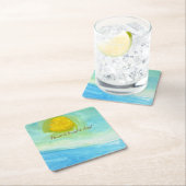 Whimsical Sun Watercolor "Have a Bright Day" Rechteckiger Pappuntersetzer (Vor Ort)