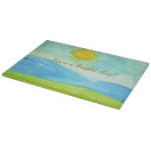 Whimsical Sun Watercolor "Have a Bright Day" Schneidebrett (Ecke)
