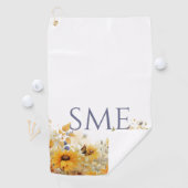 Whimsical Sunflower Meadow Monogram – Golfhandtuch (Insitu)