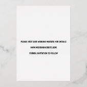 Whimsical Sunset Foto Wedding Save the Date Folieneinladung (Rückseite)