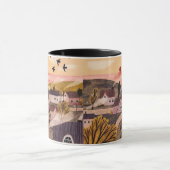 Whimsical Sunset Village Tasse (Zentrum)
