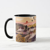 Whimsical Sunset Village Tasse (Links)
