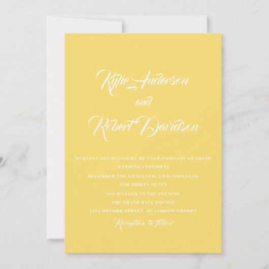 Whimsical Sunset Yellow and Citrus Inspiriert Einladung (Vorderseite)