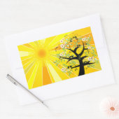 Whimsical Sunshine and Tree Rechteckiger Aufkleber (Umschlag)