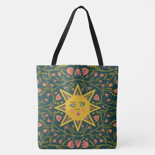 Whimsical Sunshine & Vines Boho Muster Tasche (Vorderseite)