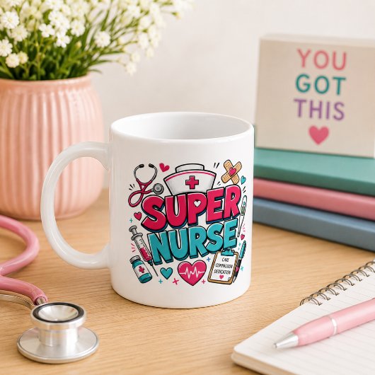 Whimsical Super Krankenschwester Kaffeetasse
