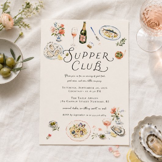 Whimsical Supper Club Abendessen Einladung