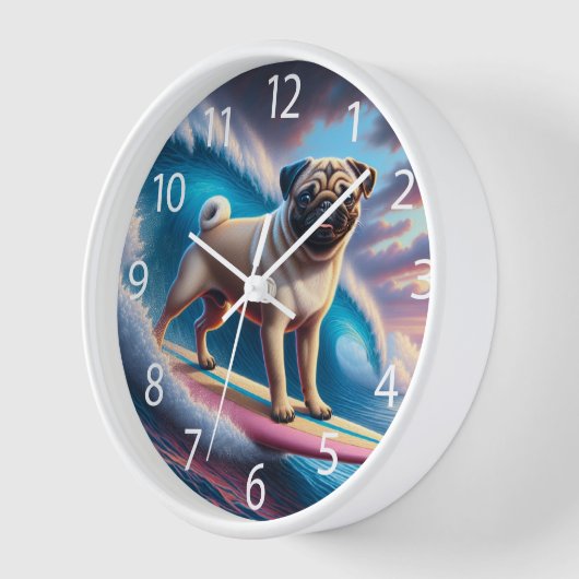 Whimsical Surfing Mops Uhr (Winkel)