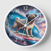Whimsical Surfing Mops Uhr (Vorderseite)