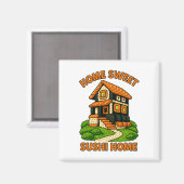 Whimsical Sushi House Feinschmecker Hütte Magnet (Vorderseite/Rückseite)