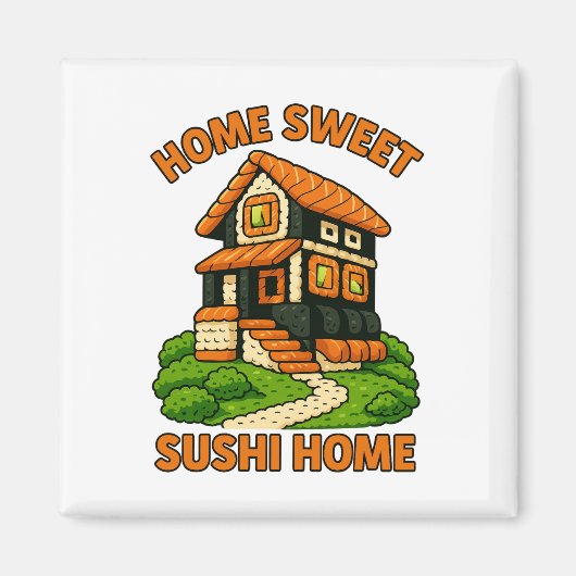 Whimsical Sushi House Feinschmecker Hütte Magnet (Vorne)