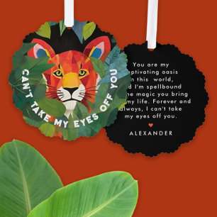 Whimsical süßer orange Tiger Dschungel Liebe  Ornament Karte