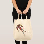 Whimsical Swallow Bird farbenfrohe Frühlingsblumen Tragetasche (Vorderseite (Produkt))