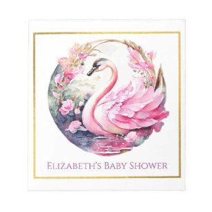 Whimsical Swan Baby Shooting Notepad Notizblock