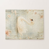 Whimsical Swan mit Blume Illustration Puzzle (Horizontal)