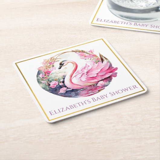 Whimsical Swan Paper Untersetzer (angewinkelt)