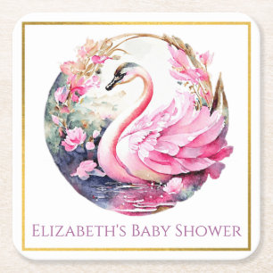 Whimsical Swan Paper Untersetzer