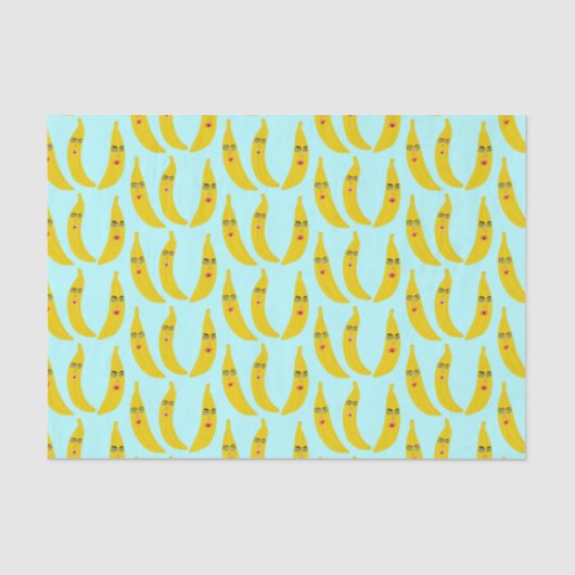 Whimsical Sweet Banana Trio Geschenk Seidenpapier (Vorderseite)