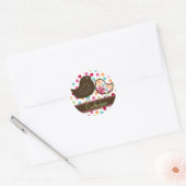 Whimsical Sweet Candy Damask Chicks Party Sticker (Umschlag)