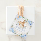 Whimsical Sweet Deer Blue Floral Baby Dusche Geschenkanhänger (Beispiel)