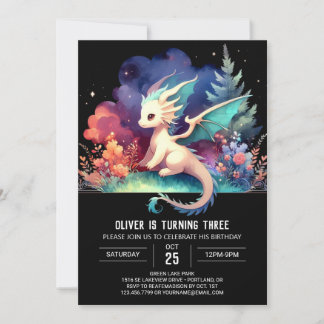 Whimsical Sweet Dragon zum Geburtstag Einladung