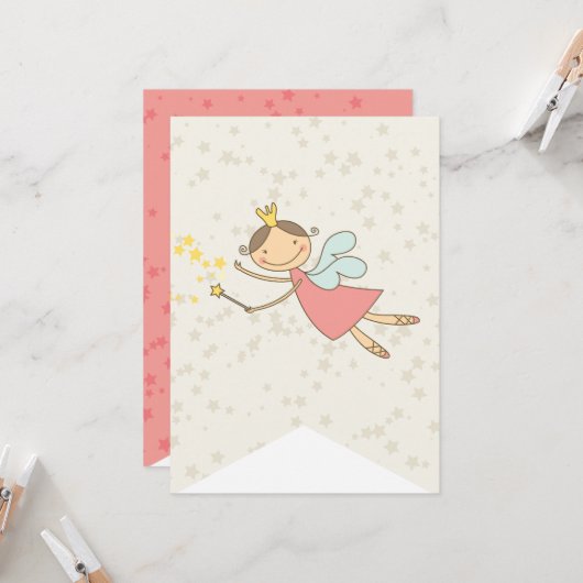 Whimsical Sweet Fairy Princess Girl Birthday Party (Vorderseite/Rückseite Beispiel)