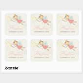 Whimsical Sweet Fairy Princess Girl Birthday Party Quadratischer Aufkleber (Blatt)