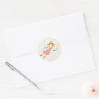 Whimsical Sweet Fairy Princess Girl Birthday Party Runder Aufkleber