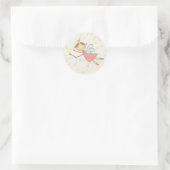 Whimsical Sweet Fairy Princess Girl Birthday Party Runder Aufkleber (Tasche)