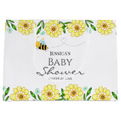 Whimsical Sweet Honey Bee Baby Dusche Große Geschenktüte (Vorderseite)