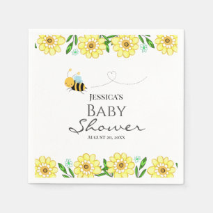 Whimsical Sweet Honey Bee Baby Dusche Serviette