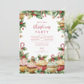 Whimsical Sweet Leckereien Weihnachten Einladung (Stehend Vorderseite)