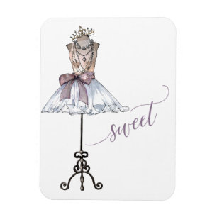 Whimsical "Sweet" Mannequin mit Tutu Magnet